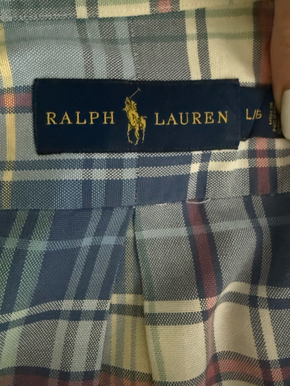 Vintage Polo Ralph Lauren Plaid Shirt Men L Women Oversized Blue Preppy Y2K - Picture 4 of 4